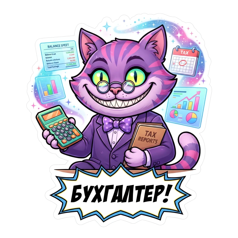 Маскот ИИ-бухгалтера Вайб-Маркетолога