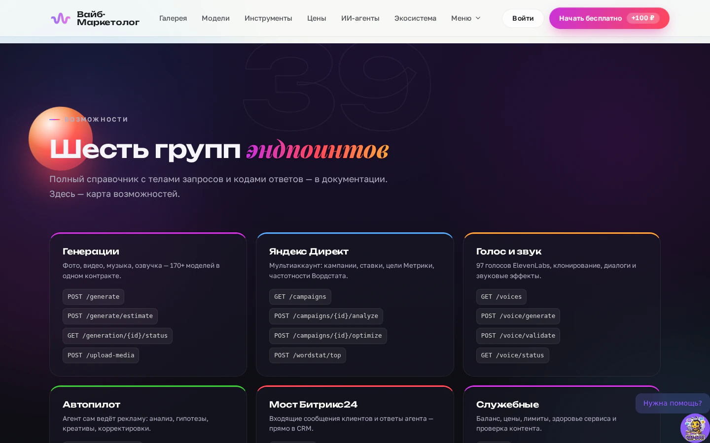 Agent API: шесть групп возможностей для ИИ-агента