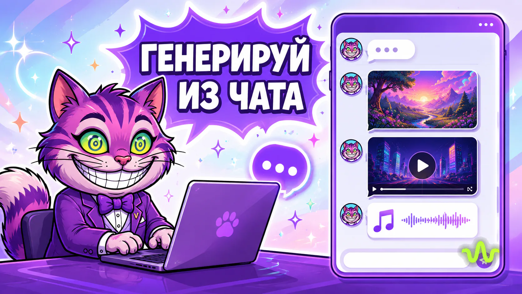 Генерация картинок, видео и музыки нейросетями прямо из чата Claude через Вайб-Маркетолог