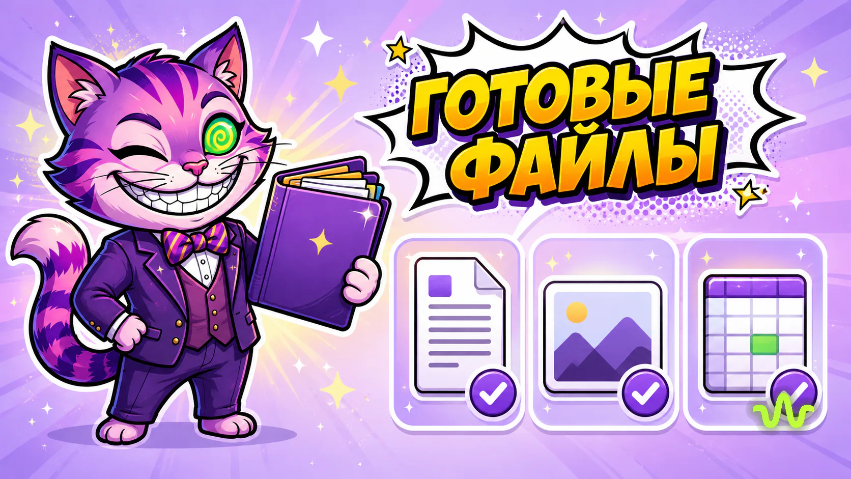 Готовые файлы ИИ-агента: документ, картинка и таблица