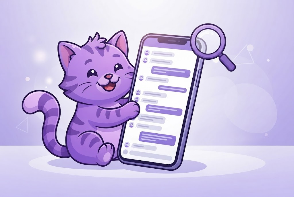 Поиск по списку диалогов с нейросетью на смартфоне