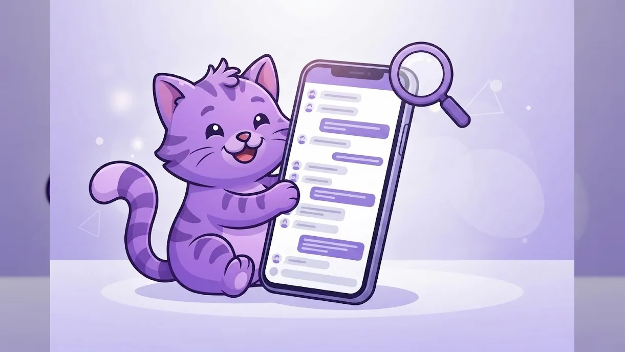 Поиск по списку диалогов с нейросетью на смартфоне