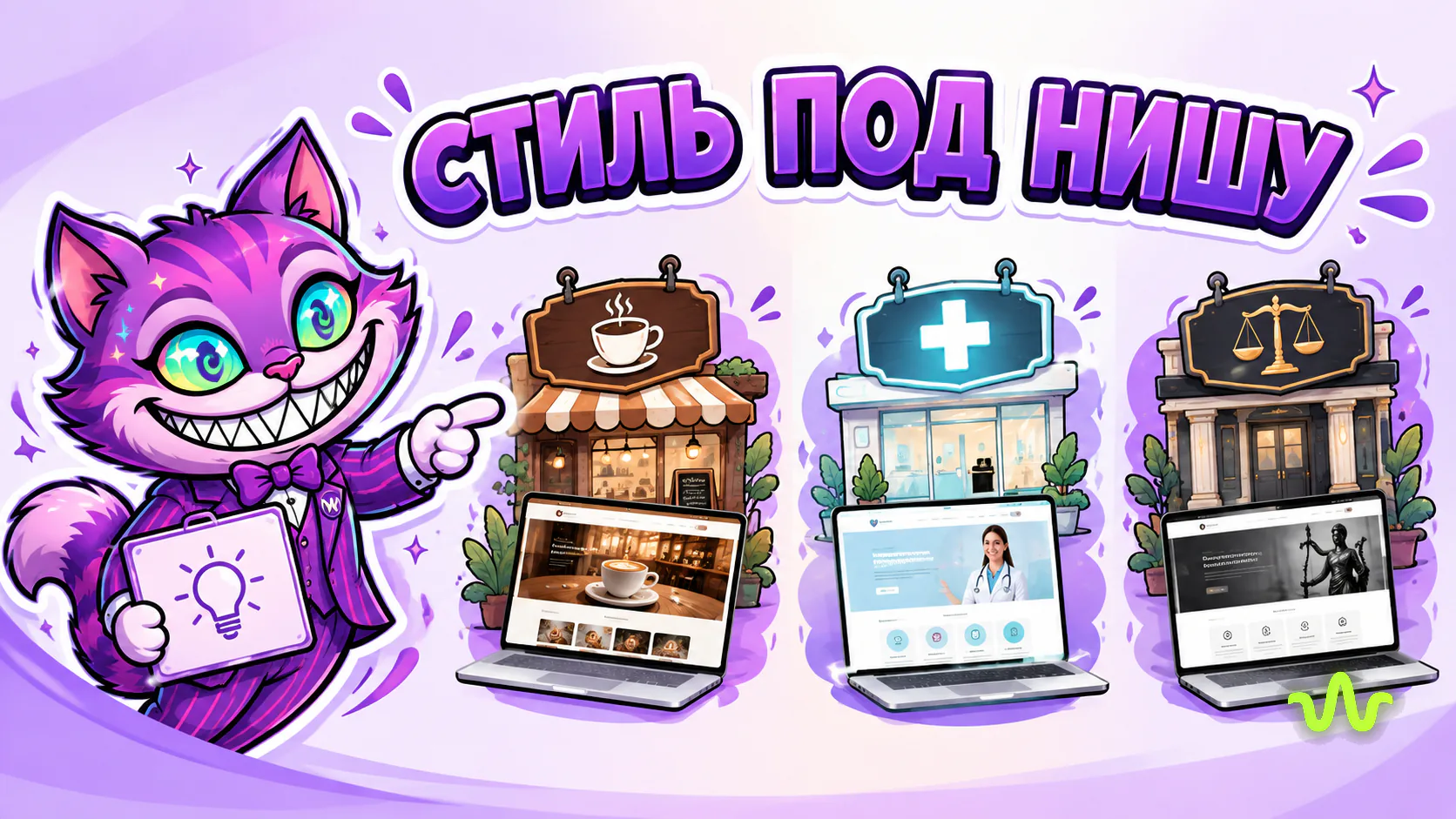 Стиль сайта под нишу: кофейня, клиника и юридическое бюро с подходящим дизайном