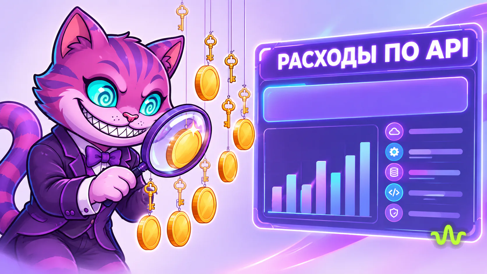 API нейросетей: расходы по каждому ключу в рублях