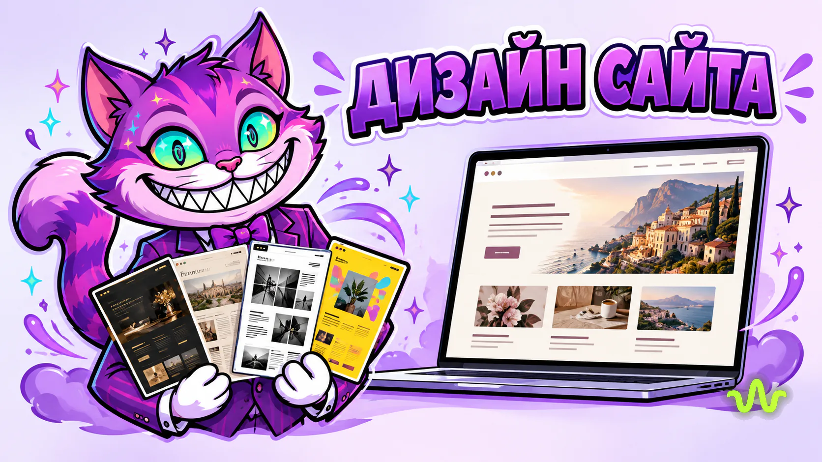 Дизайн сайта нейросетью: 29 стилей и 1990 ₽
