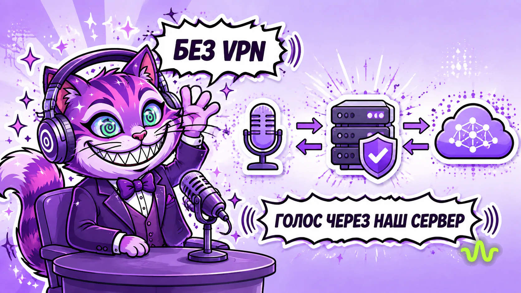 Голосовой ассистент с нейросетью работает из России без VPN: звук идёт через сервер Вайб-Маркетолога