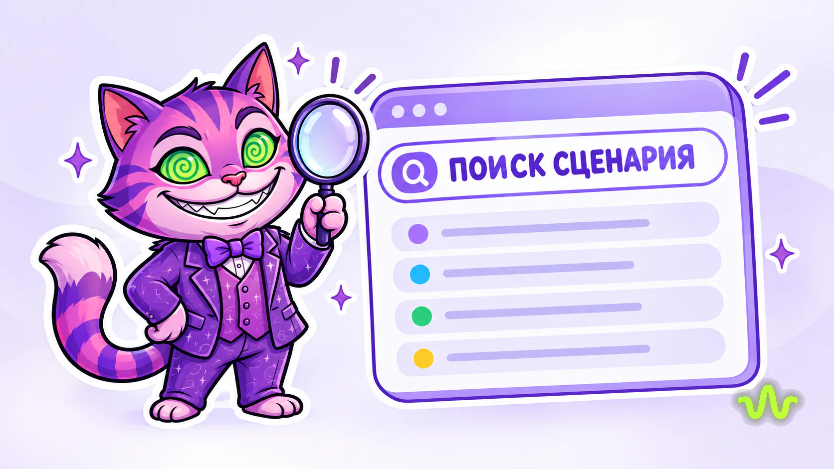 Поиск готового сценария нейросети для бизнеса: подсказки из каталога прямо под строкой
