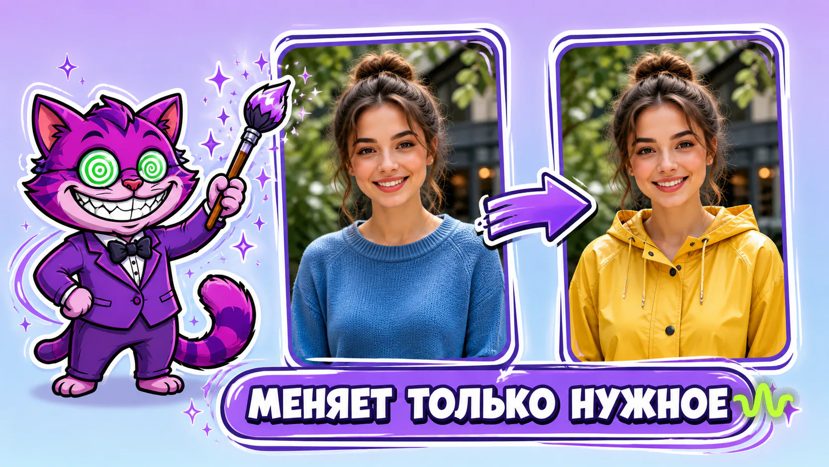 Редактирование фото нейросетью Нано Банана 2.1: замена одежды с сохранением лица и фона