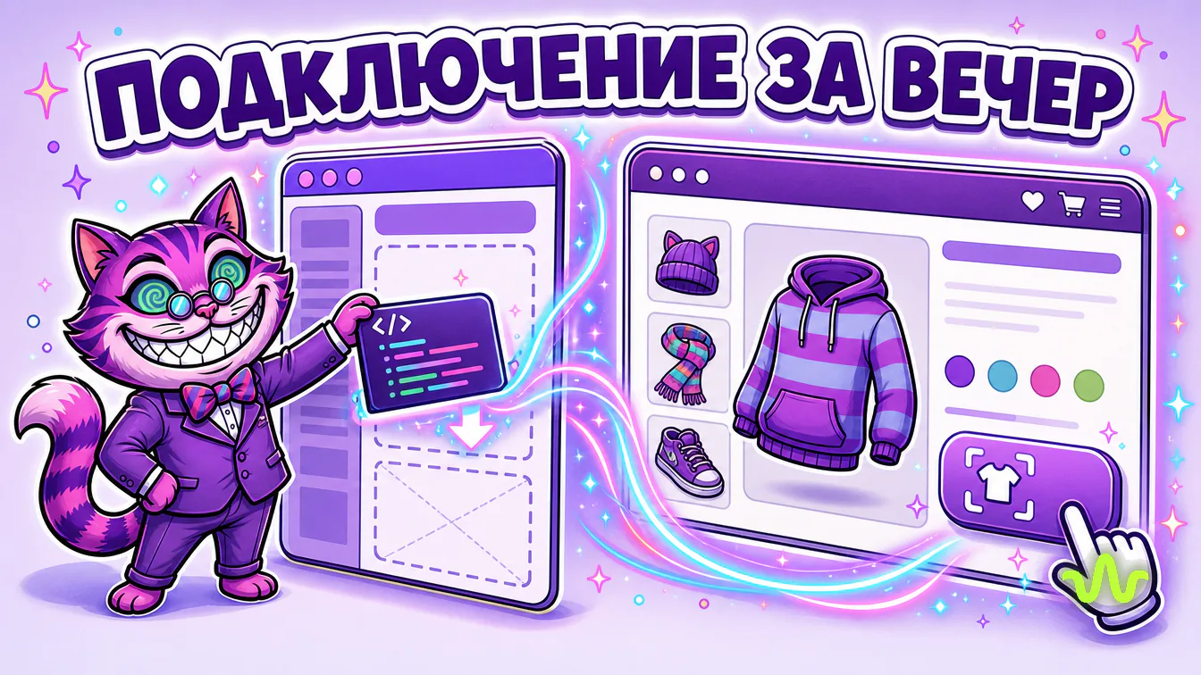 Установка онлайн-примерки на сайт магазина одной строкой кода