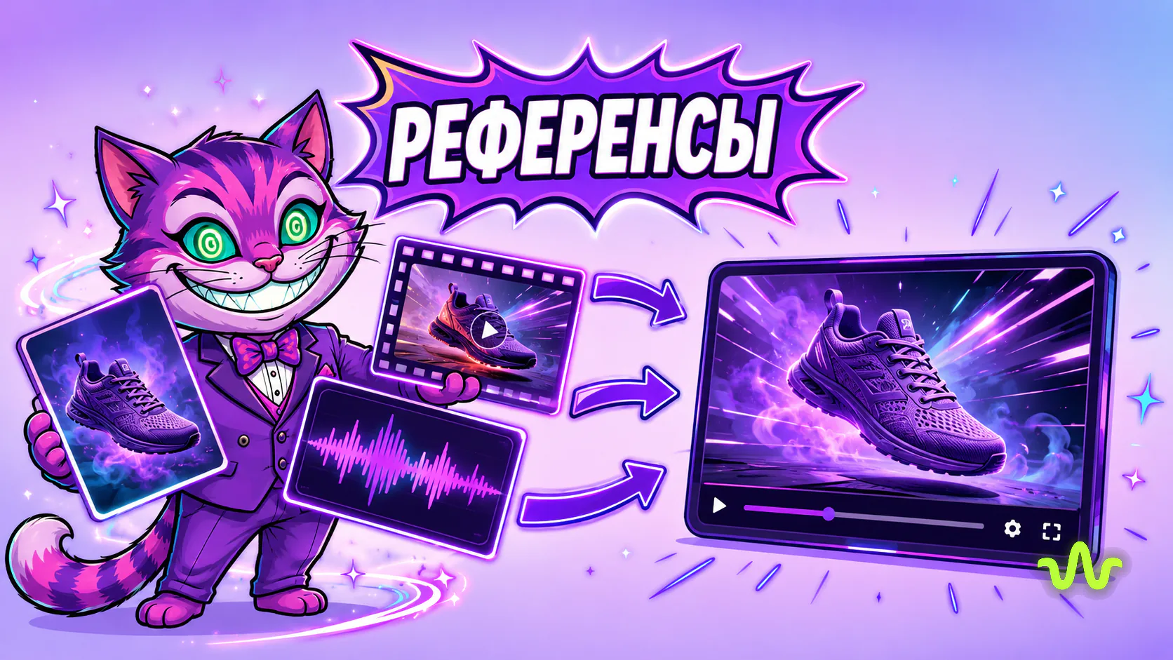 Референсы фото, видео и аудио для генерации видео нейросетью Seedance 2.5