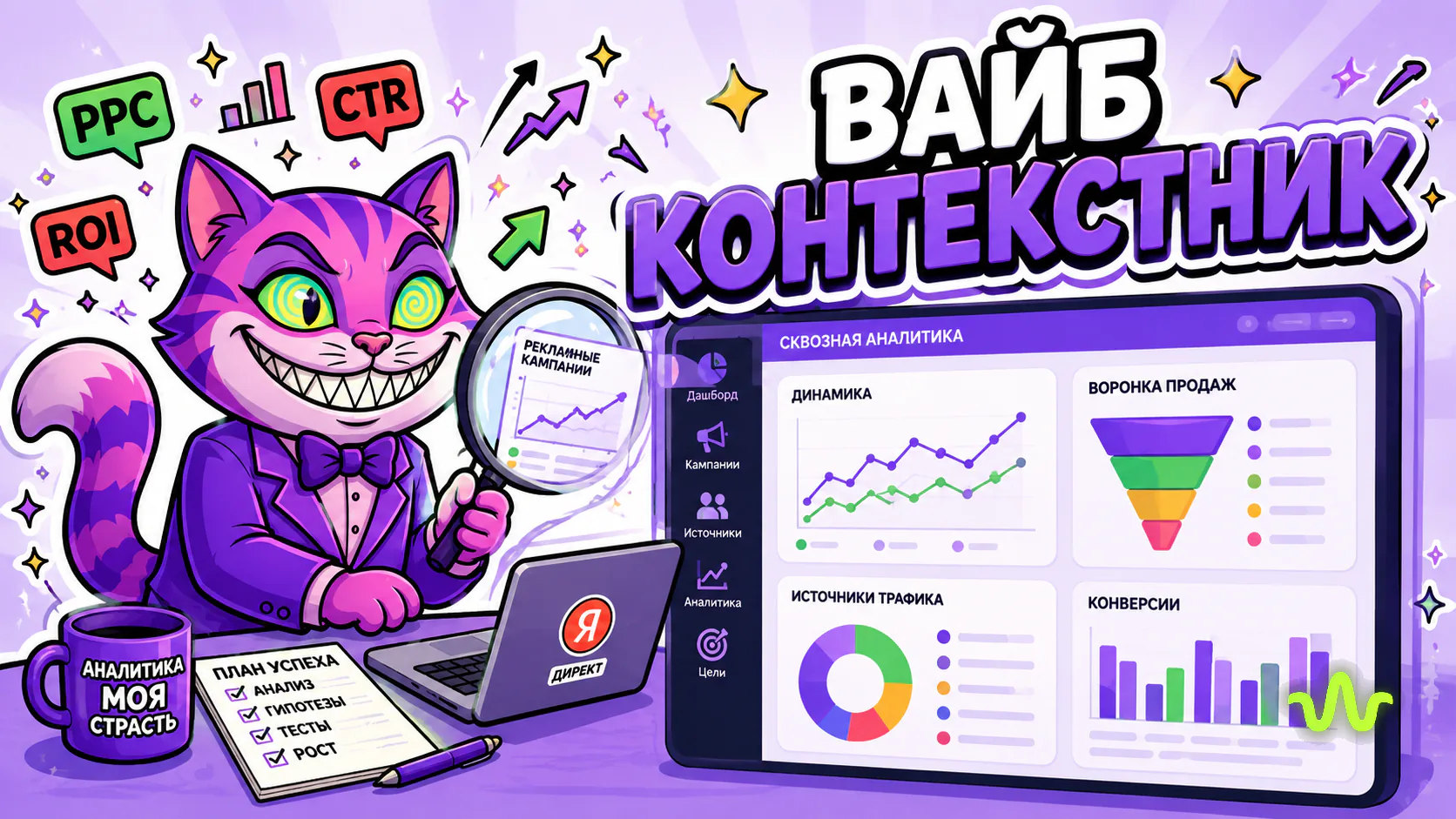 Вайб Контекстник: аудит и аналитика Яндекс Директа